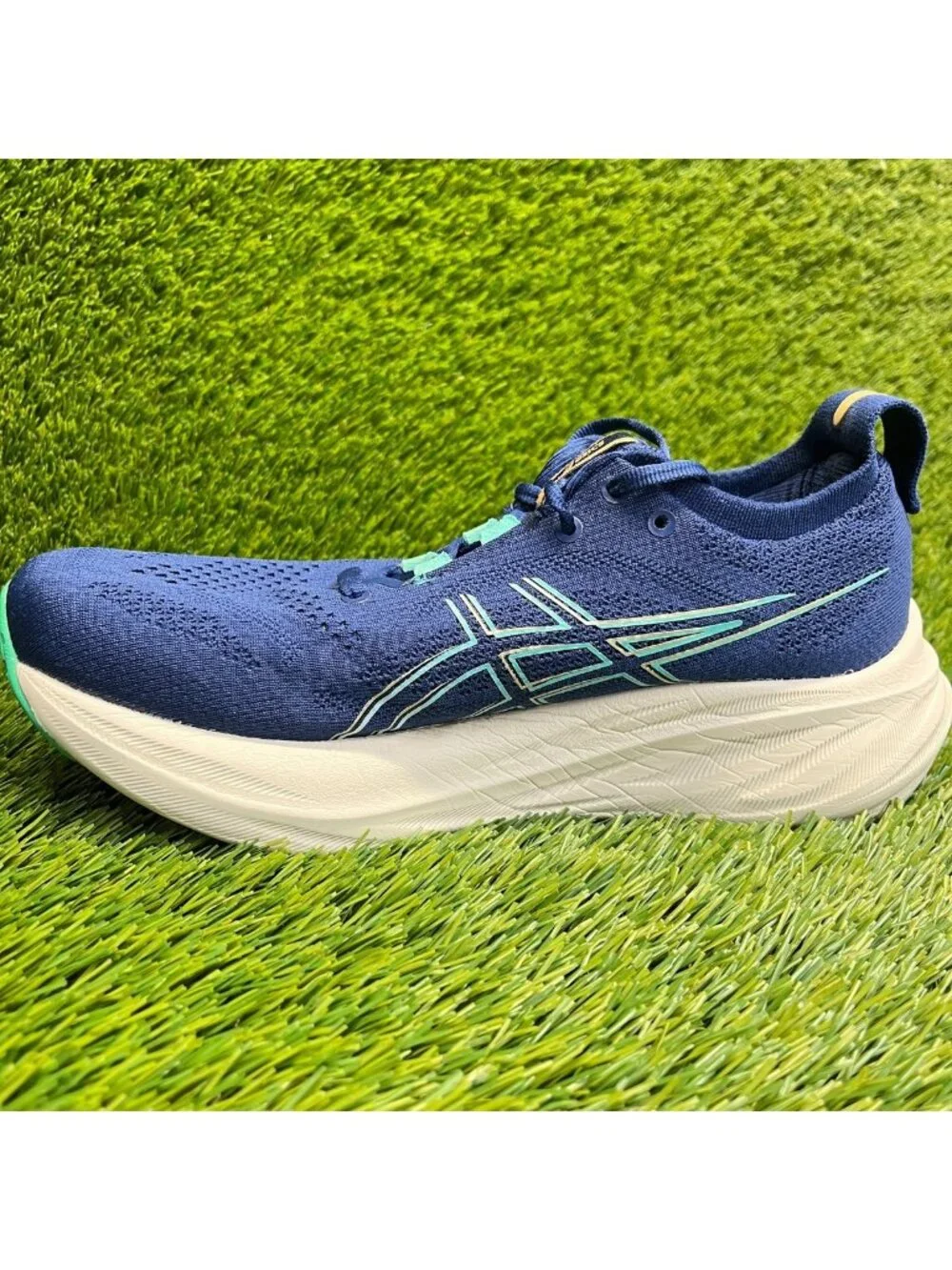 Asics Gel-Nimbus 26 Womens Size 8 Blue Beige Athletic Running Shoes Sneakers